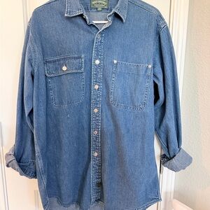 Vintage Ralph Lauren Polo Country Classic Denim Western Button Down Shirt RARE!